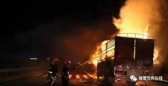 【新闻】拉蜂货车高速起火 150箱蜜蜂被烧毁